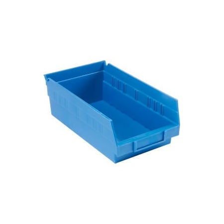 Quantum Storage Systems Shelf Storage Bin, Plastic, Blue, 12 PK QSB102BL